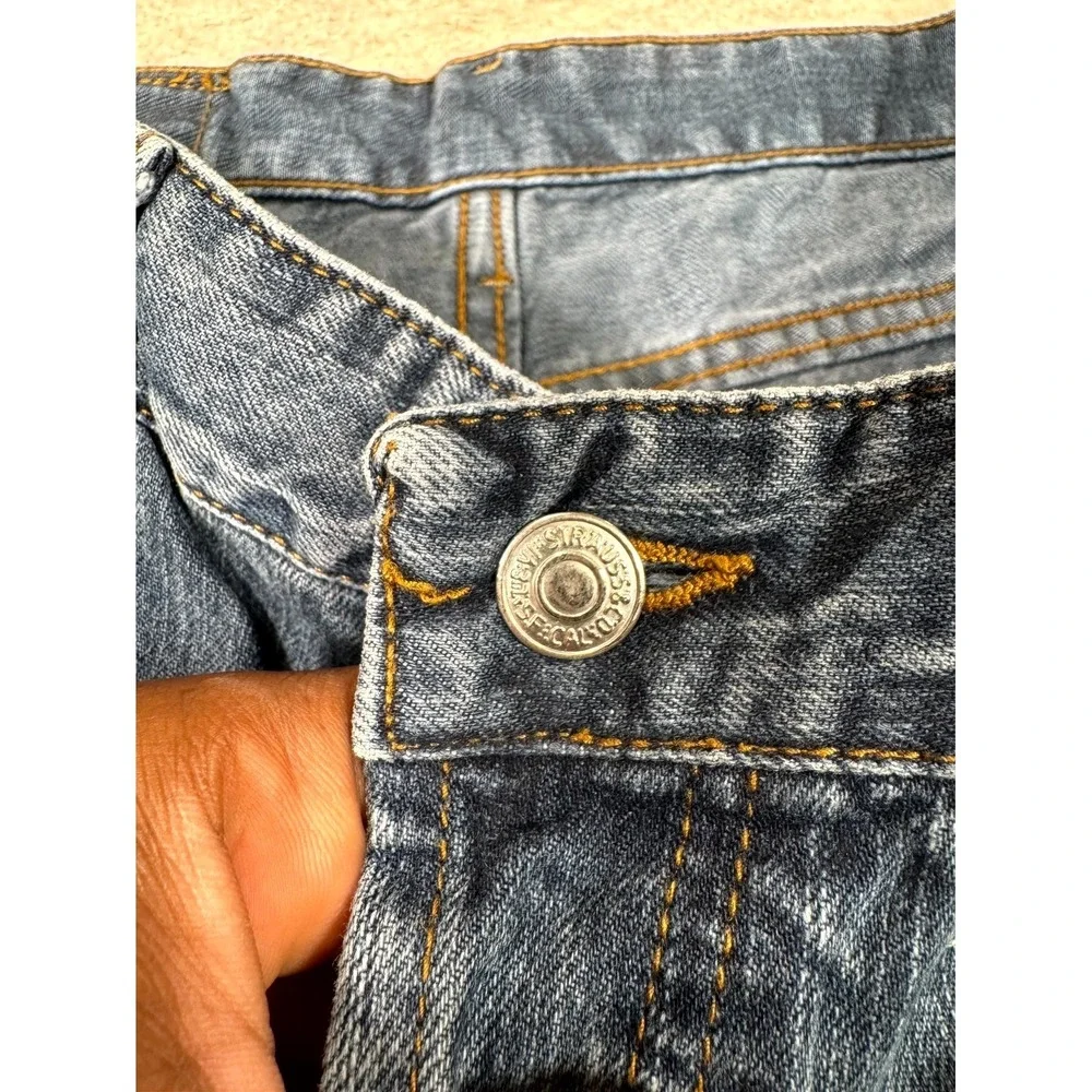 Levis 501 Straight Leg Jeans Men 36x34 Blue Denim Mid Rise Button Fly Streetwear